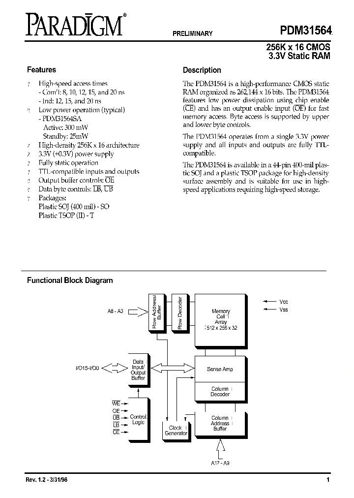 PDM31584SA8TTY_1294701.PDF Datasheet