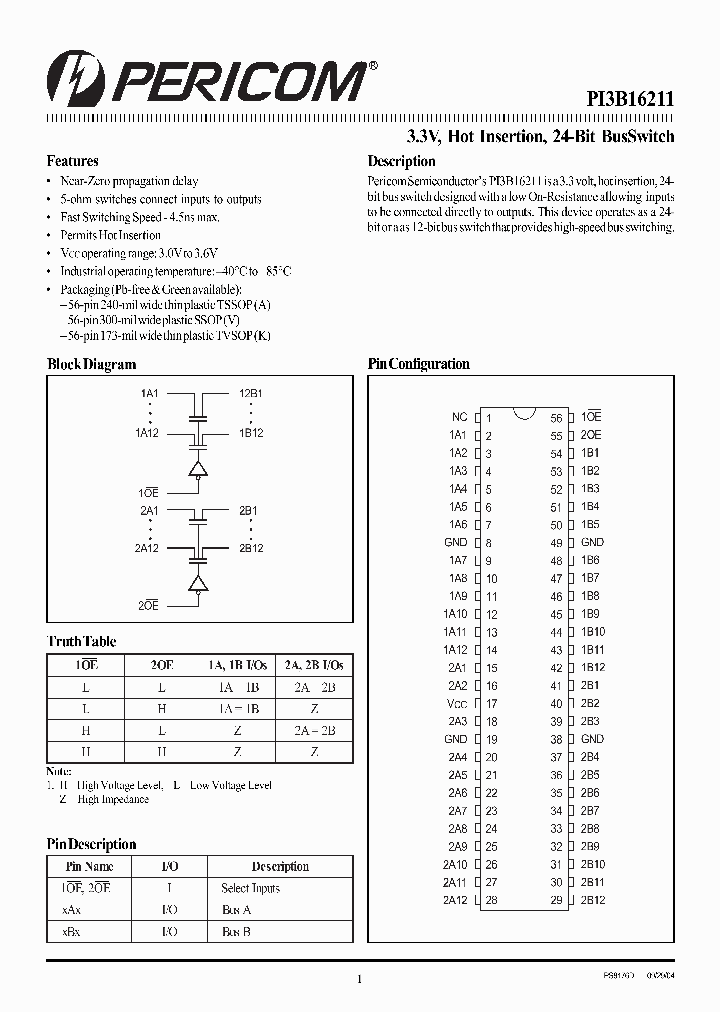 PI3B16211_1167086.PDF Datasheet