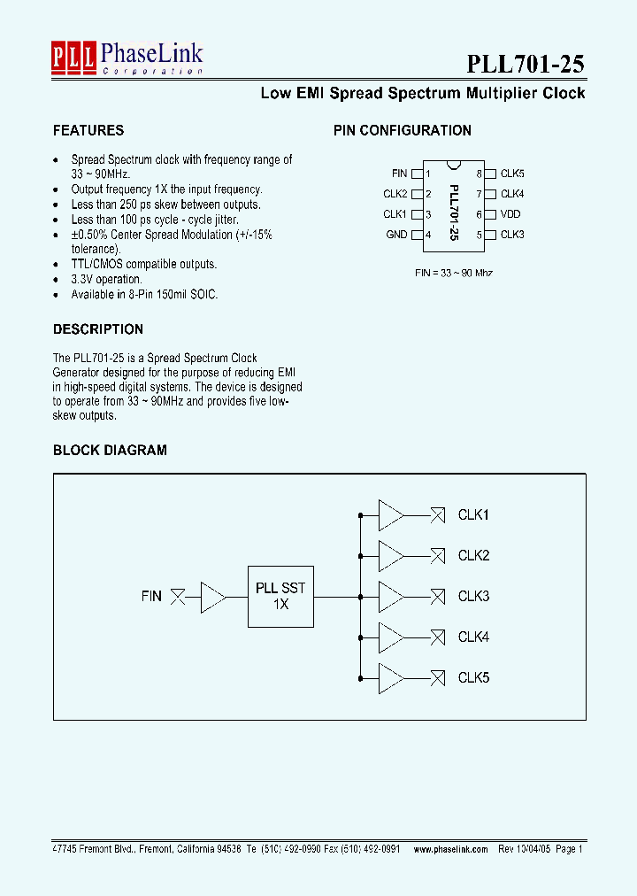 PLL701-25SIR_1296555.PDF Datasheet