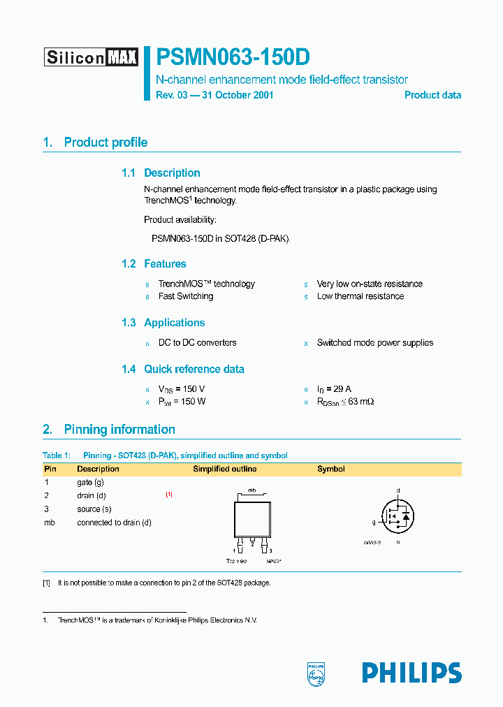 PSMN063-150D_1297875.PDF Datasheet