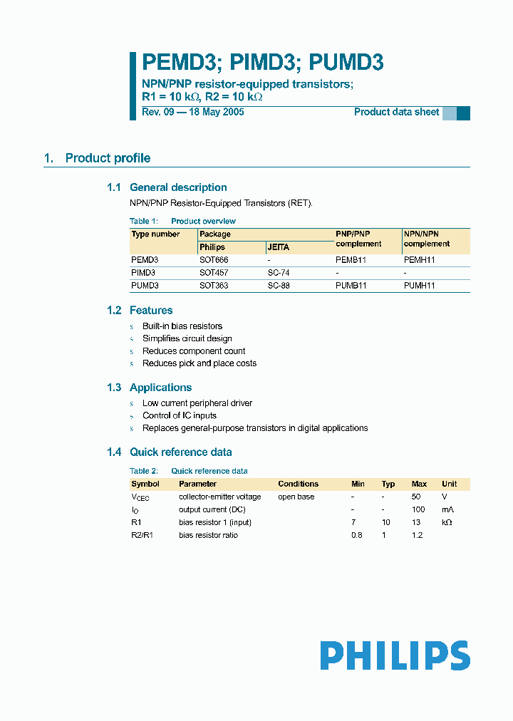 PUMD3_1298437.PDF Datasheet