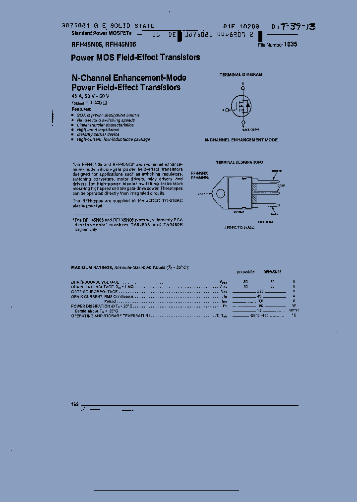 RFH45N06_1301558.PDF Datasheet