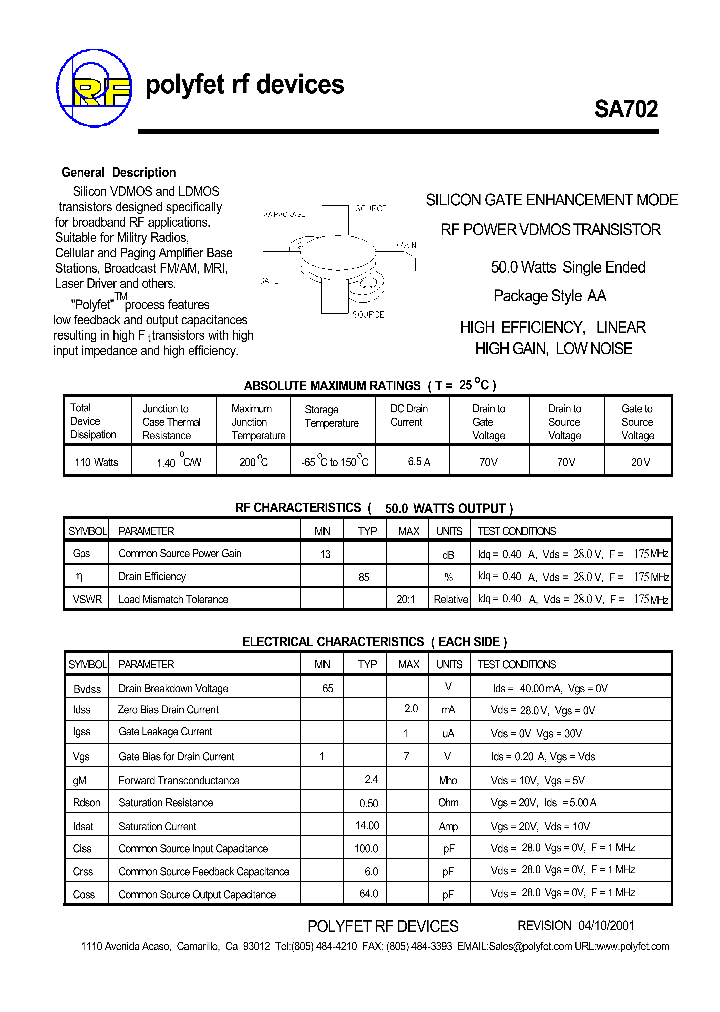 SA702_1304552.PDF Datasheet