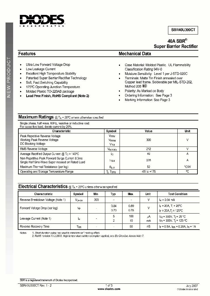 SBR40U300CT_1172807.PDF Datasheet