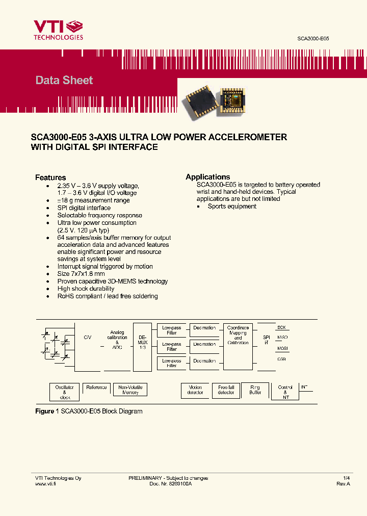 SCA3000-E05_1305825.PDF Datasheet