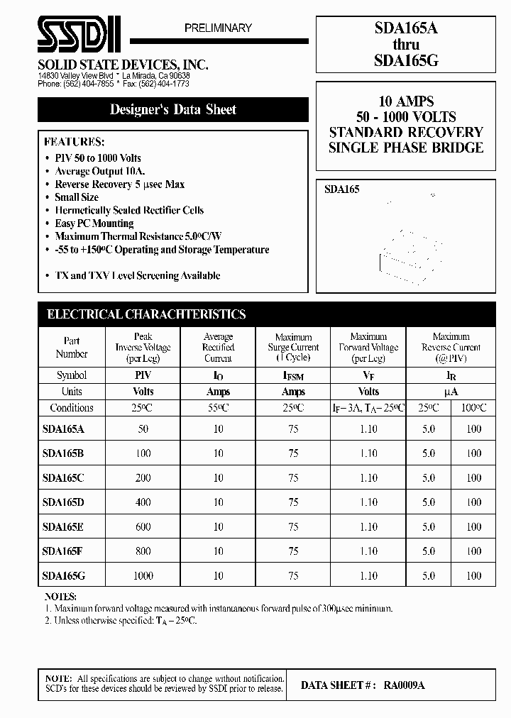 SDA165G_1306378.PDF Datasheet