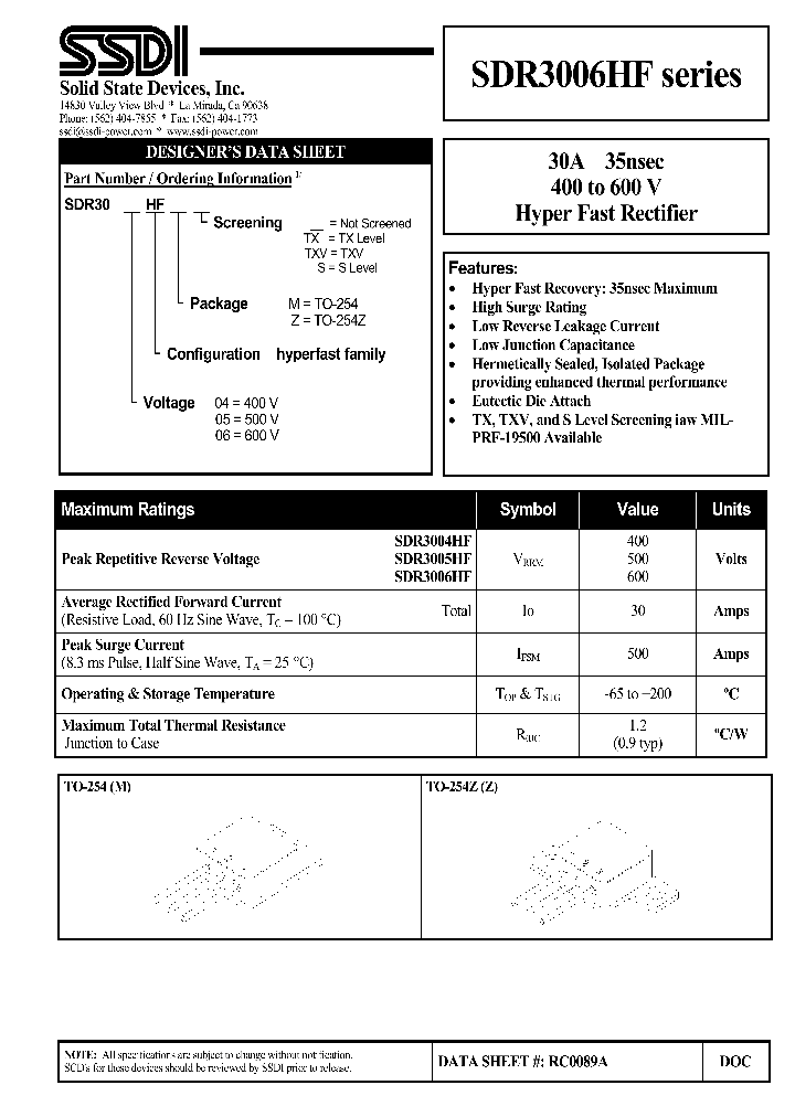SDR3006HF_1306641.PDF Datasheet