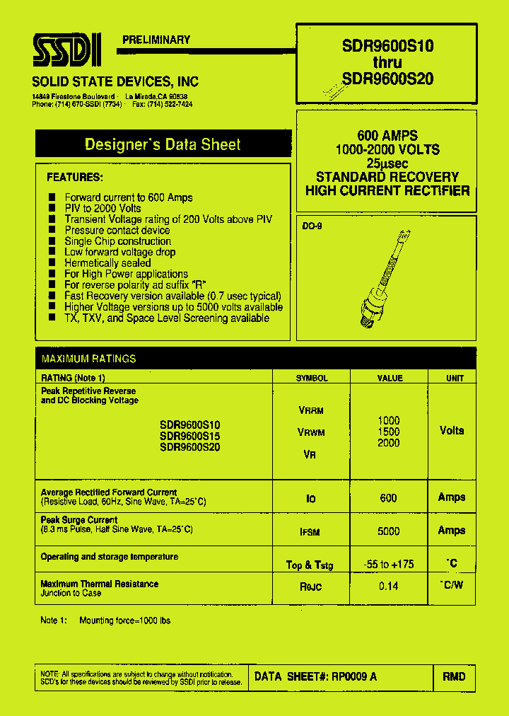 SDR9600S20_1306730.PDF Datasheet