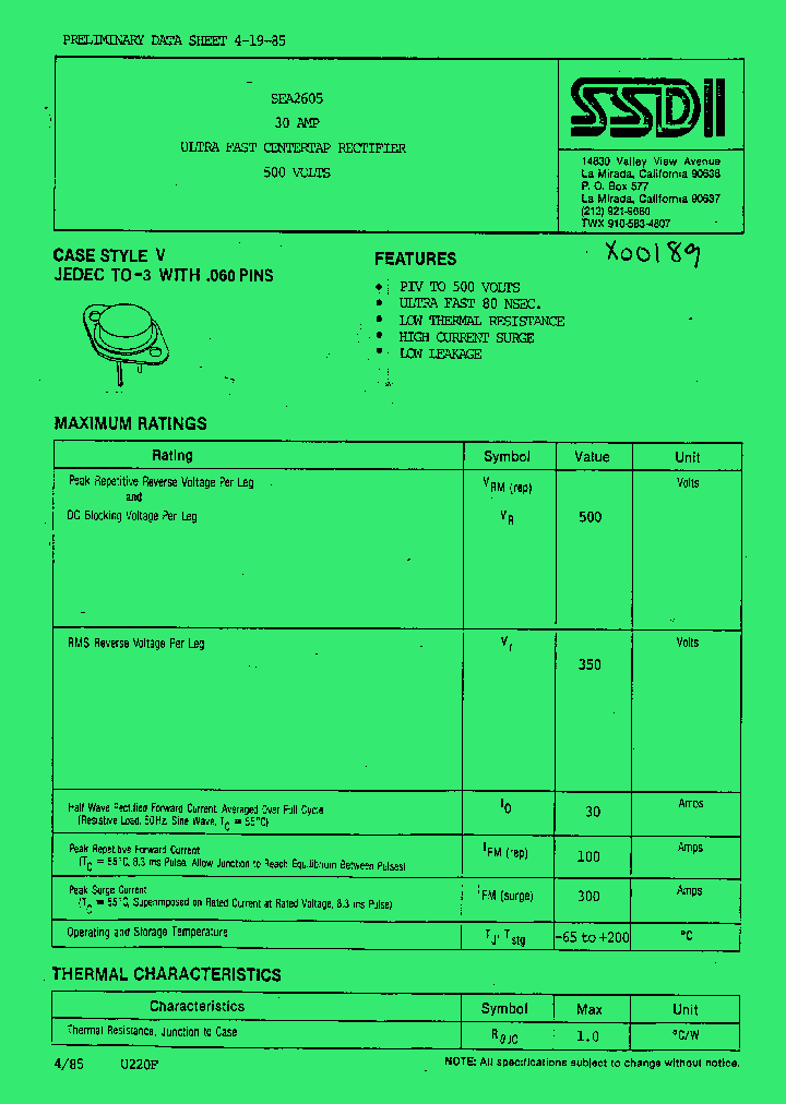 SEA2605_1063347.PDF Datasheet