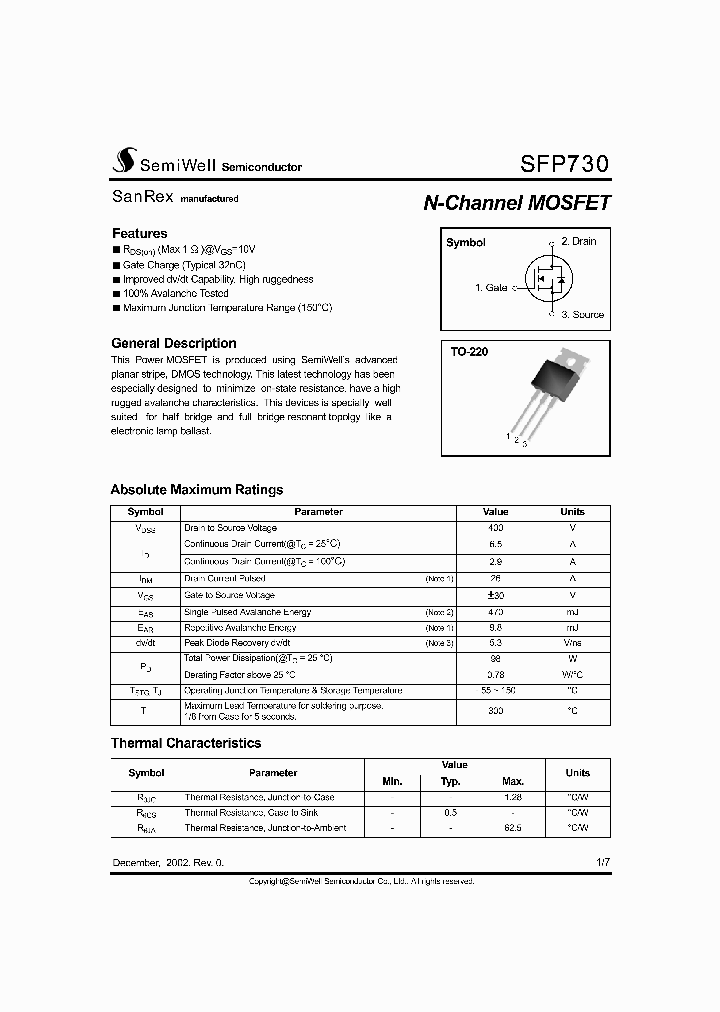 SFP730_1090343.PDF Datasheet