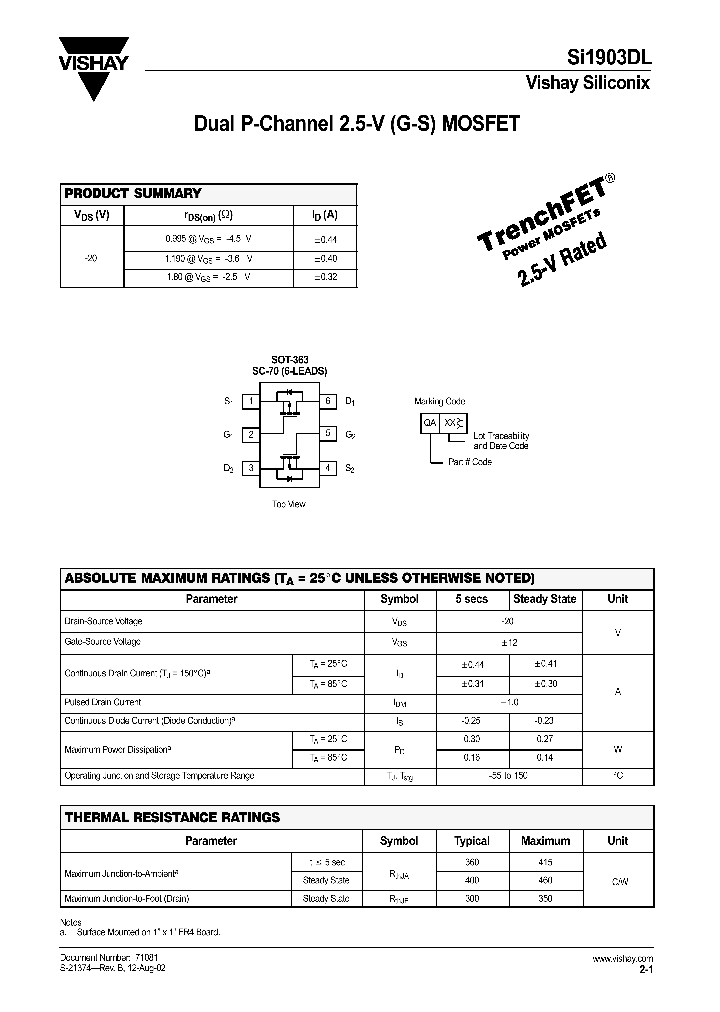 SI1903DL_1308618.PDF Datasheet