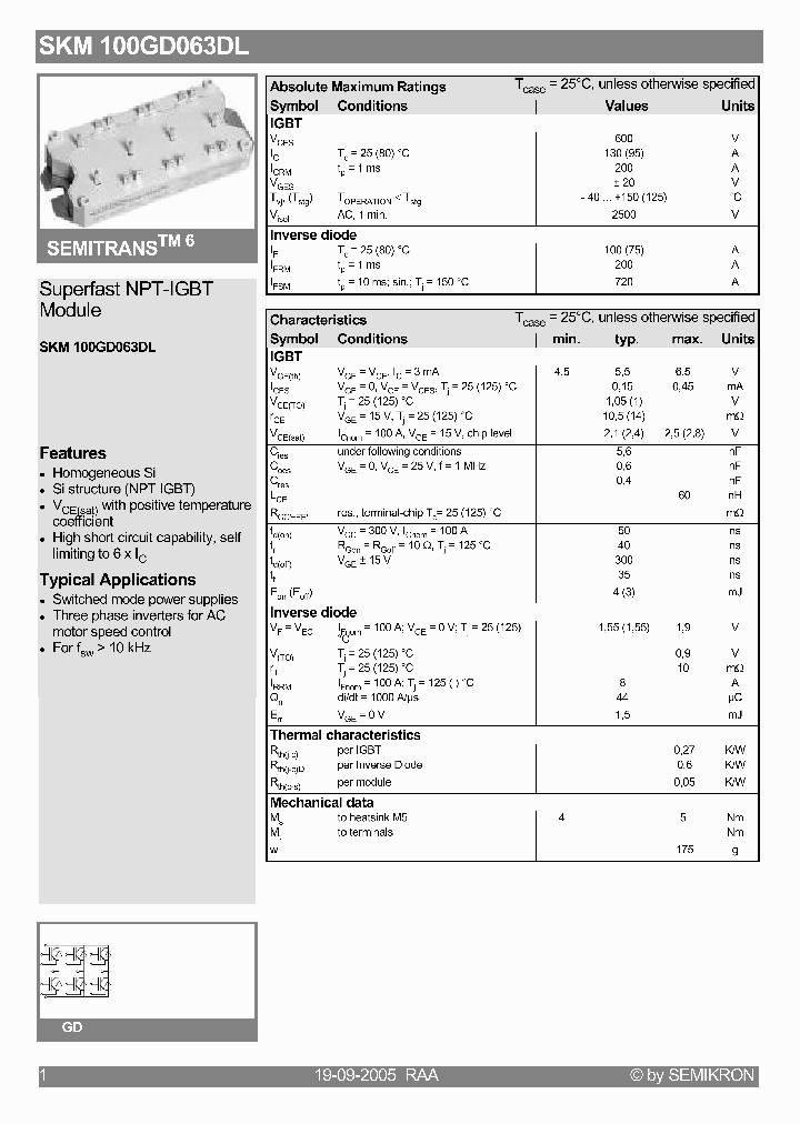 SKM100GD063DL_1309847.PDF Datasheet