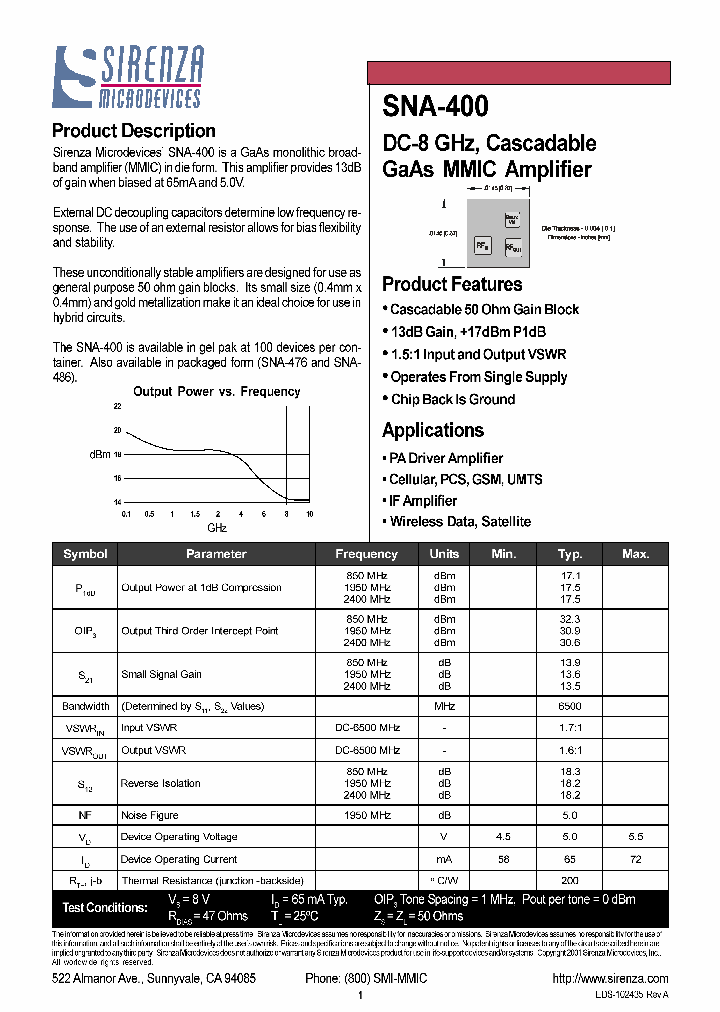 SNA-400_1313972.PDF Datasheet