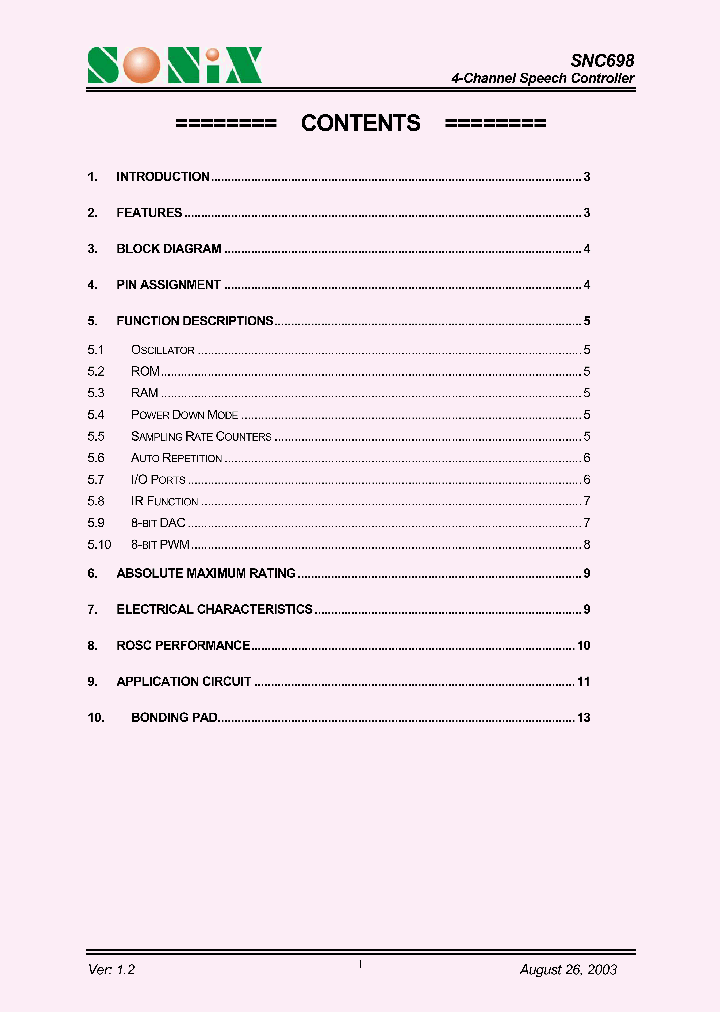 SNC698_1314109.PDF Datasheet