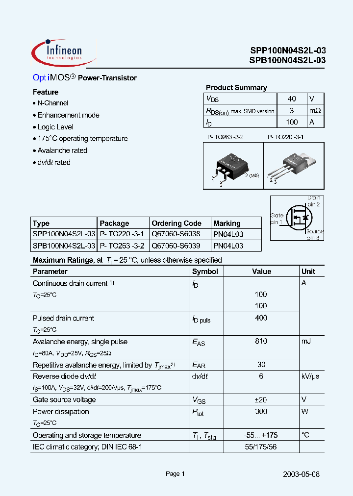 SPB100N04S2L-03_1141203.PDF Datasheet