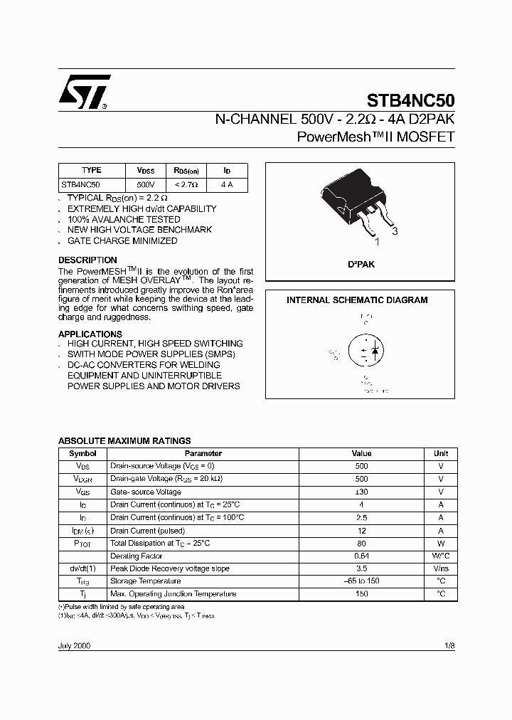 STB4NC50_1317863.PDF Datasheet