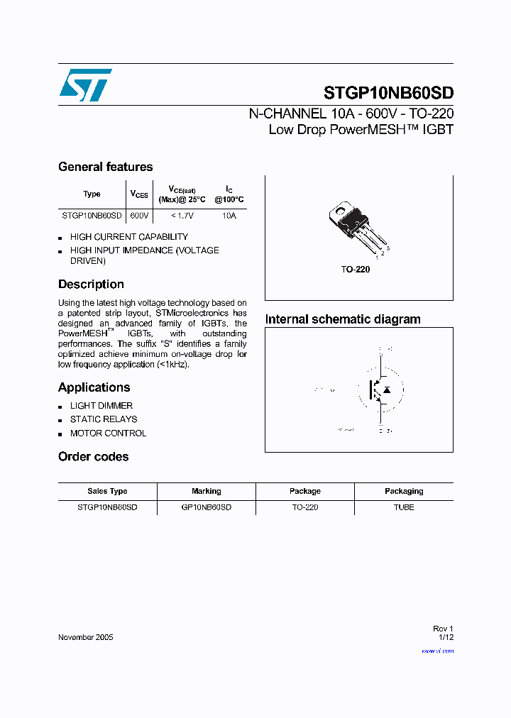 STGP10NB60SD_1318272.PDF Datasheet
