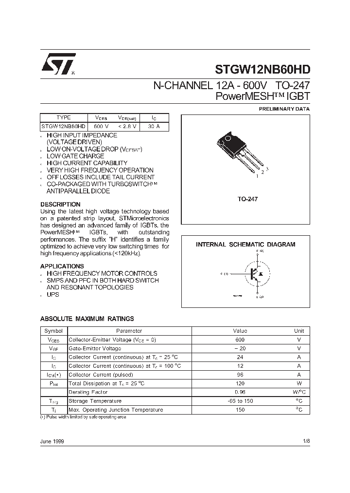 STGW12NB60HD_1318303.PDF Datasheet