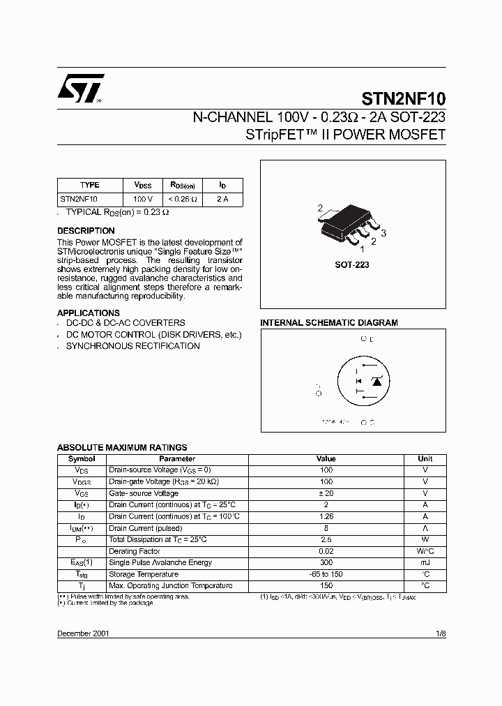 STN2NF10_1021845.PDF Datasheet