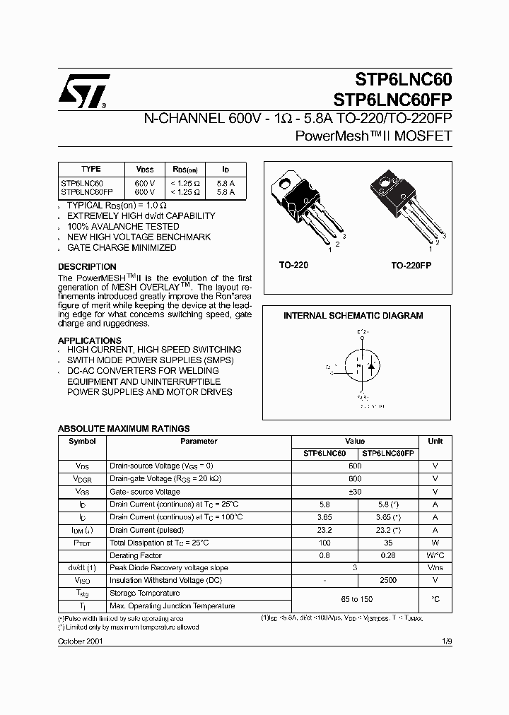 STP6LNC60FP_1319055.PDF Datasheet