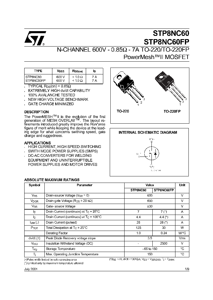 STP8NC60_1124736.PDF Datasheet
