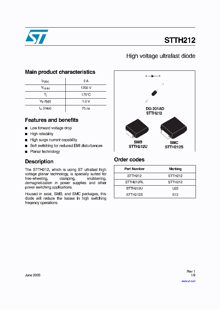 STTH212_1106652.PDF Datasheet