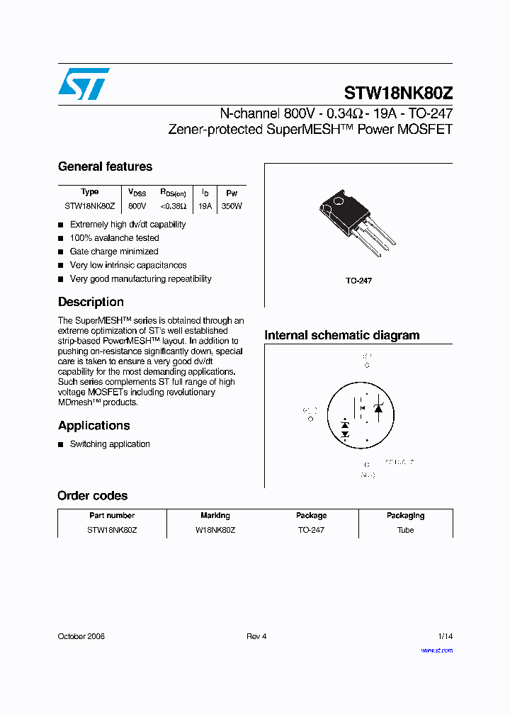 STW18NK80Z06_1319628.PDF Datasheet