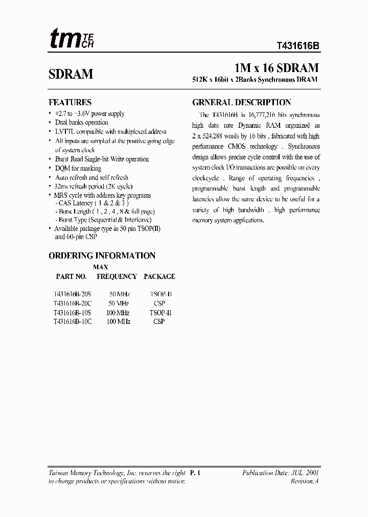 T431616B-20S_1320922.PDF Datasheet