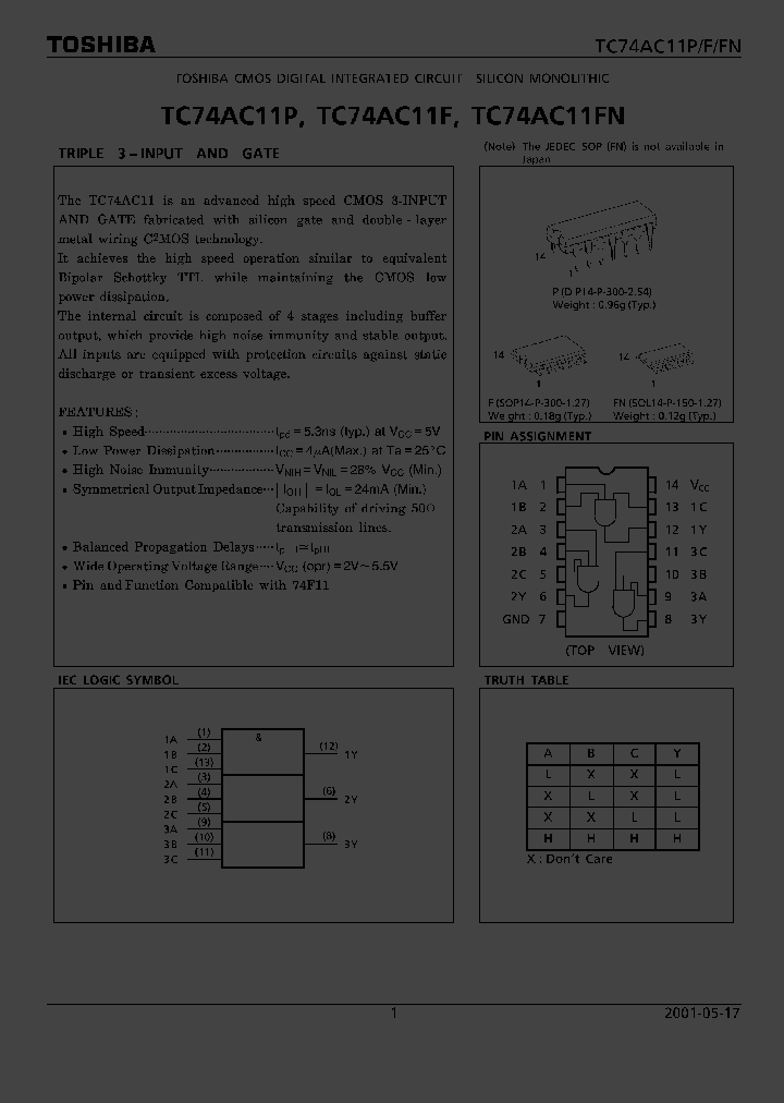 TC74AC11F_1136848.PDF Datasheet