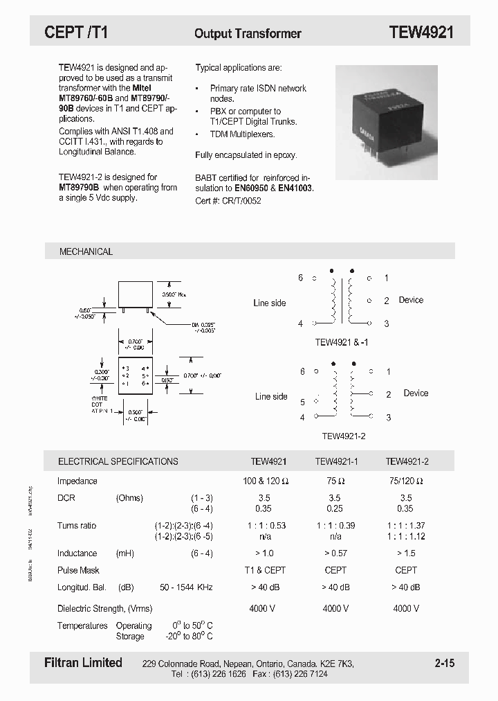 TEW4921-1_1106528.PDF Datasheet