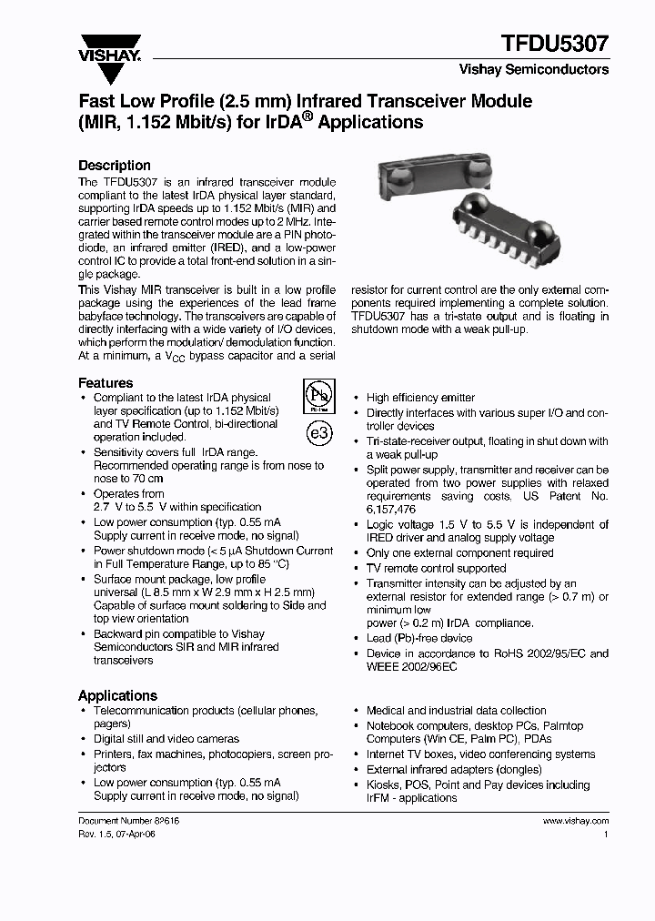 TFDU5307-TT1_1097356.PDF Datasheet