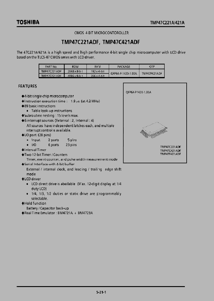 TMP47C221A_1181741.PDF Datasheet