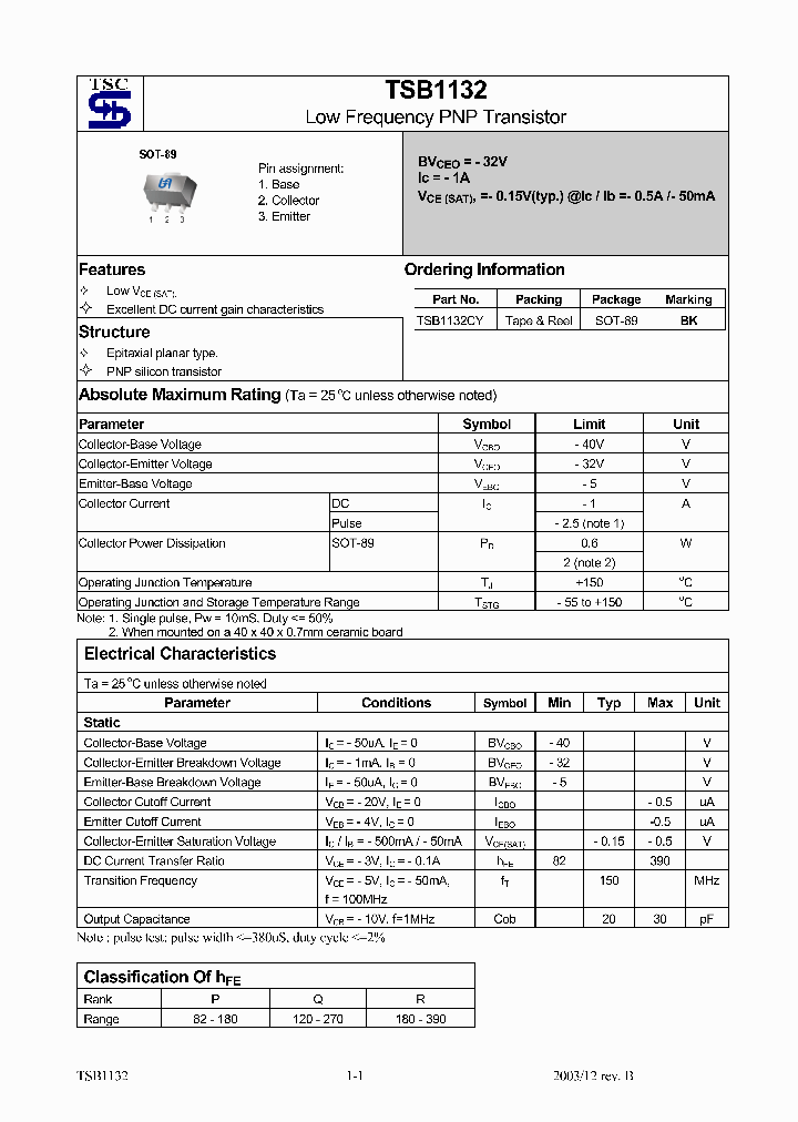 TSB1132CY_1329230.PDF Datasheet
