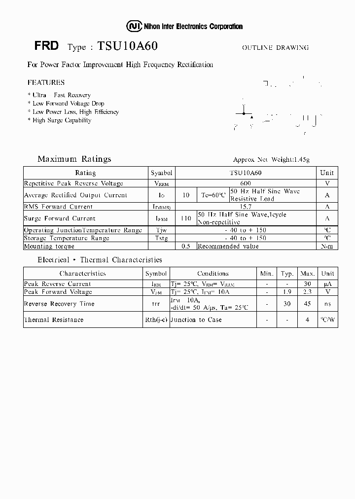 TSU10A60_1329747.PDF Datasheet