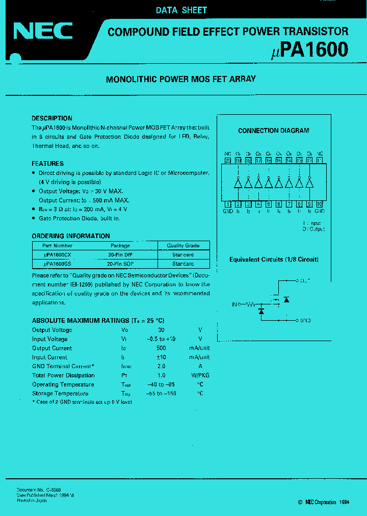 UPA1600_1015750.PDF Datasheet