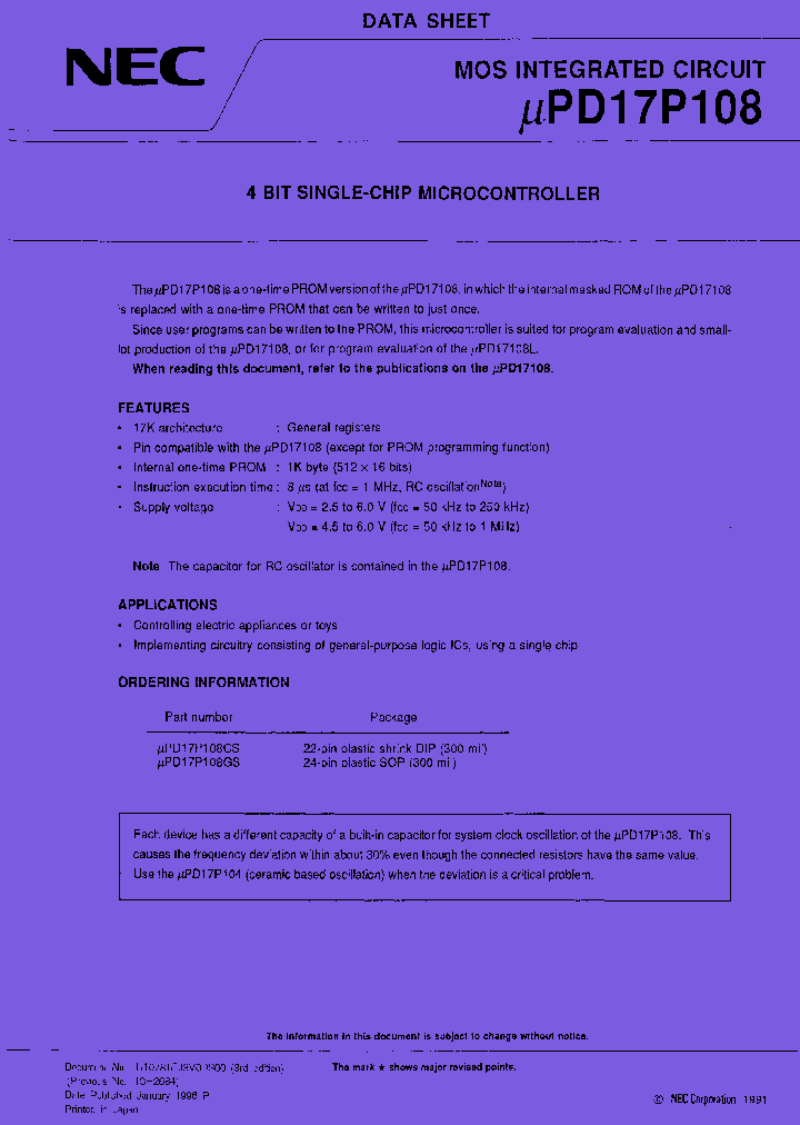 UPD17P108GS_883229.PDF Datasheet