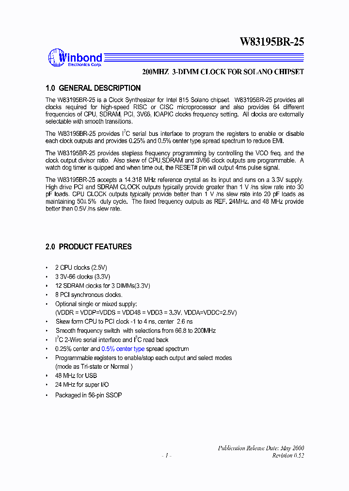 W83195BR-25_1335771.PDF Datasheet