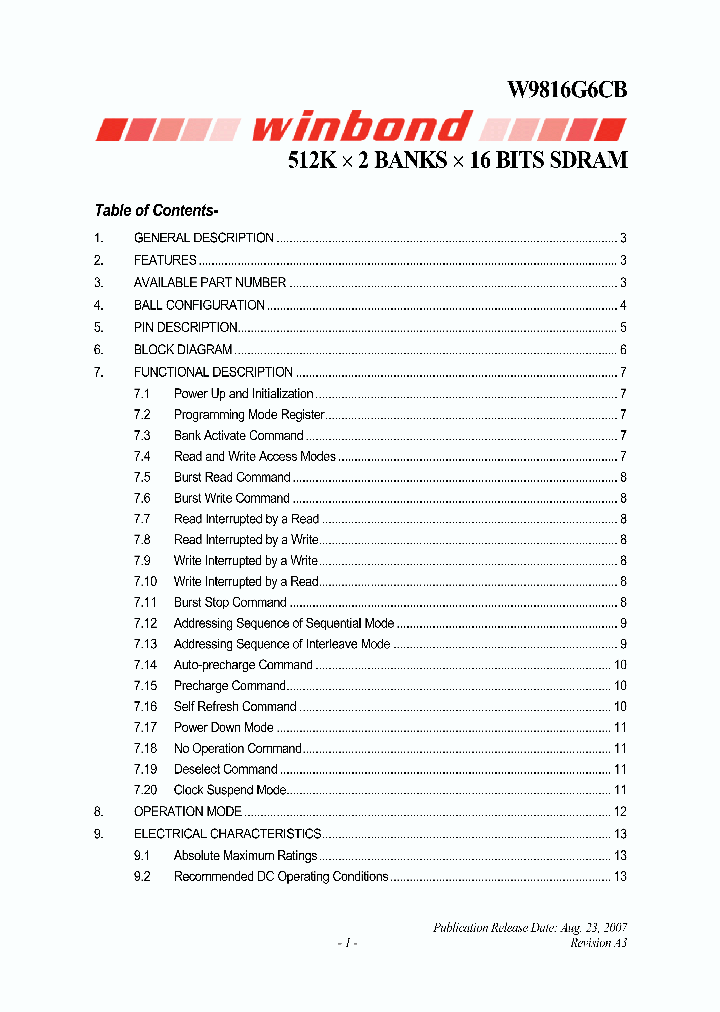 W9816G6CB_1170828.PDF Datasheet