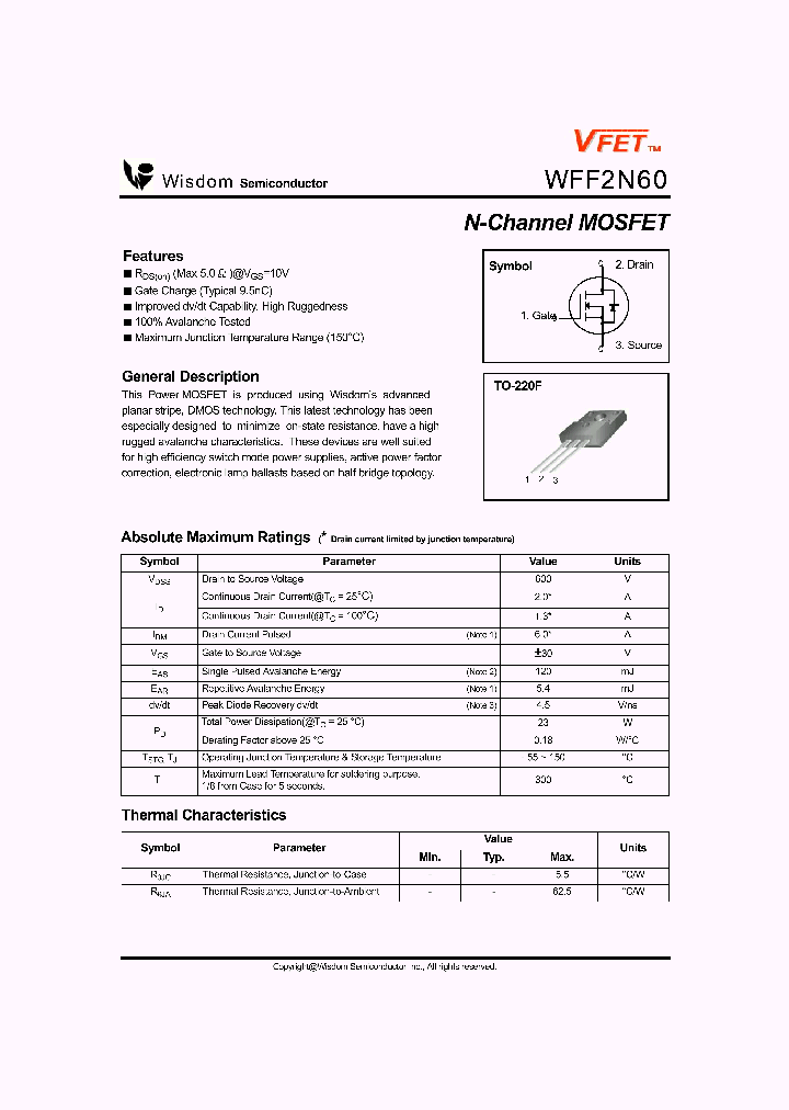 WFF2N60_1182023.PDF Datasheet