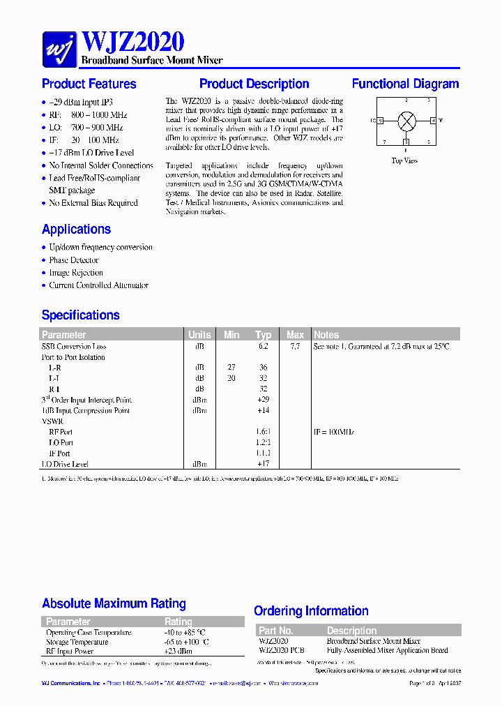 WJZ2020-PCB_1336164.PDF Datasheet
