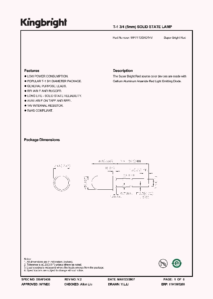 WP7113SRD14V_1336680.PDF Datasheet