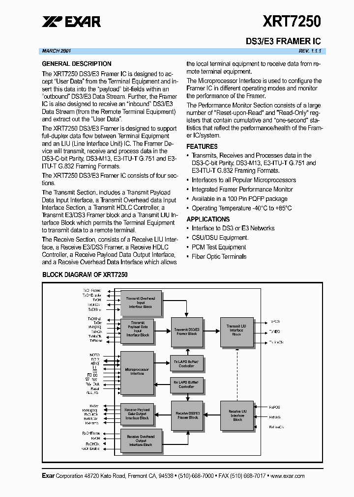 XRT7250IQ100_1338367.PDF Datasheet