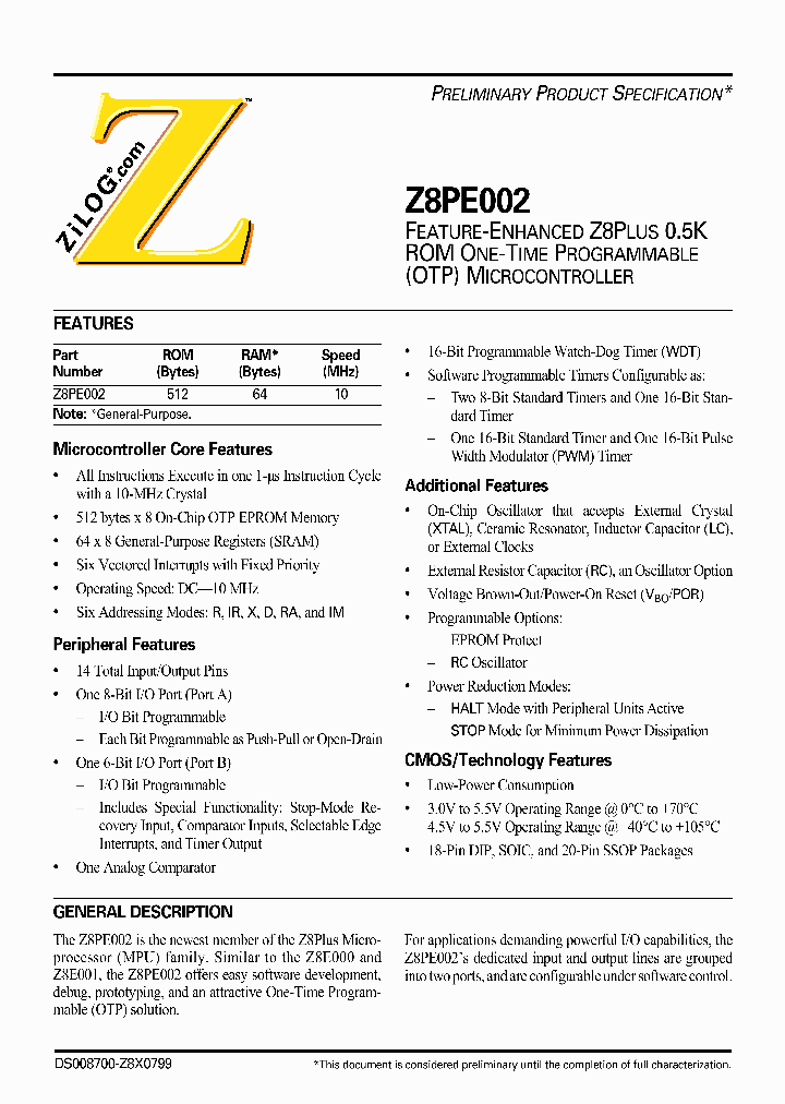 Z8PE002SZ010SC_1338951.PDF Datasheet