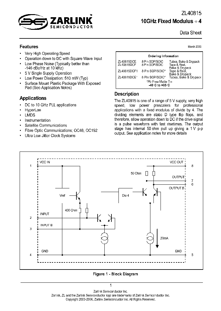 ZL40815DCF1_1339161.PDF Datasheet