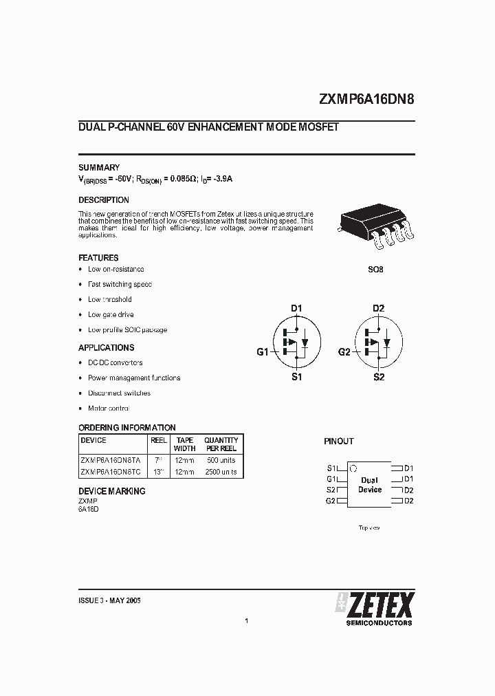 ZXMP6A16DN8TC_1339927.PDF Datasheet