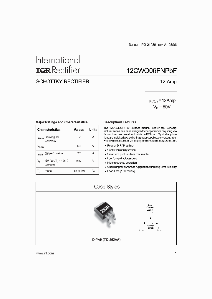 12CWQ06FNPBF_4099993.PDF Datasheet