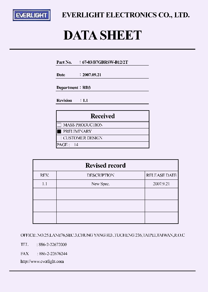 67-03-B7GBRSW-B12-2T_4162603.PDF Datasheet