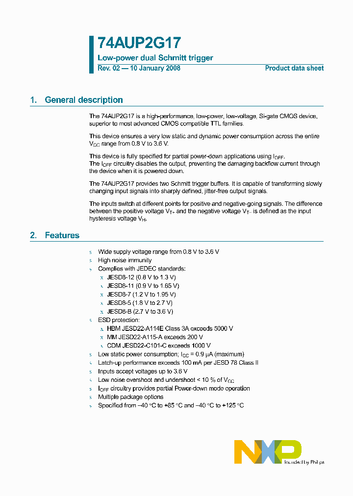 74AUP2G17GF_4135806.PDF Datasheet