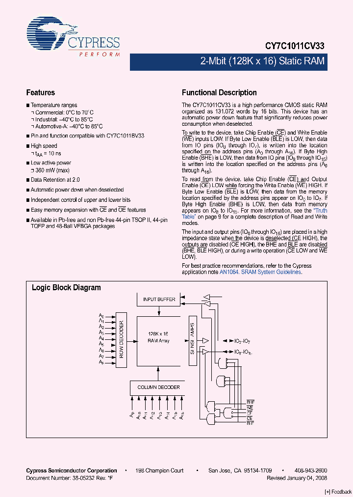 CY7C1011CV33-10ZSXA_4152804.PDF Datasheet