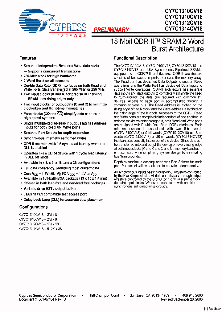 CY7C1314CV18_4109364.PDF Datasheet